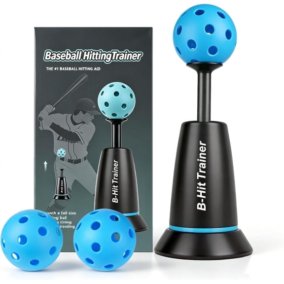 Baseball Training Tee Popper Mini, Batting Tee for Perfect Swings, Baseball Training for Hitting Without a Pitcher (3 Mini Popper Ball Included)