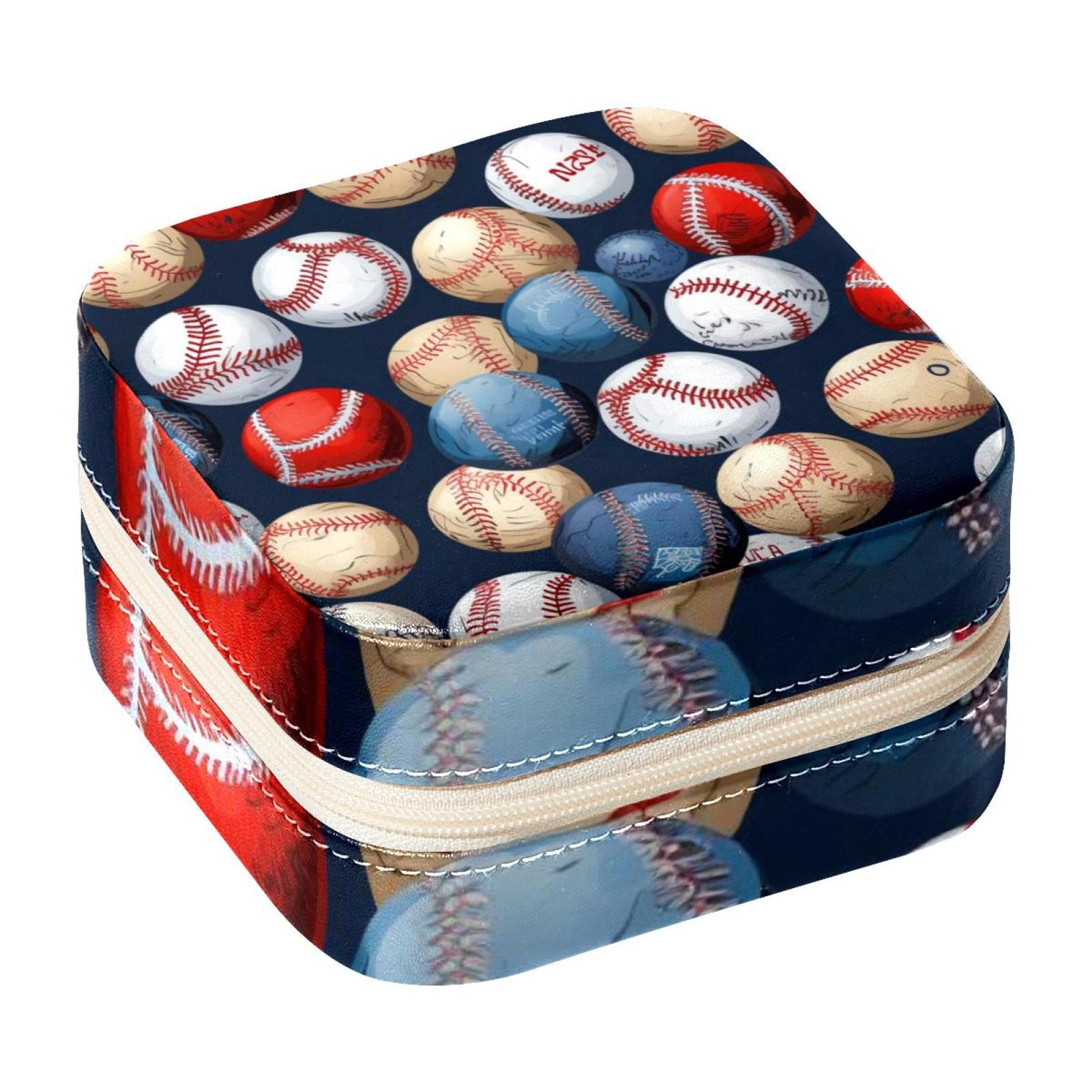 Baseball Travel Portable Square Display Case Decorative Box Jewelry ...