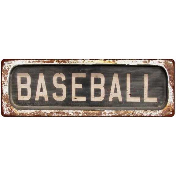 Baseball Trollery Bus Roll Vintage Metal Sign 6x18 106180072025