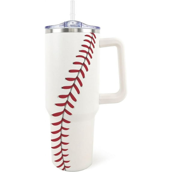 Baseball Tumbler Baseball Gifts for Men Women 40oz Baseball Cup Baseball Coach Gifts Baseball Fans Gift - 40 OZ Tumbler with Handle