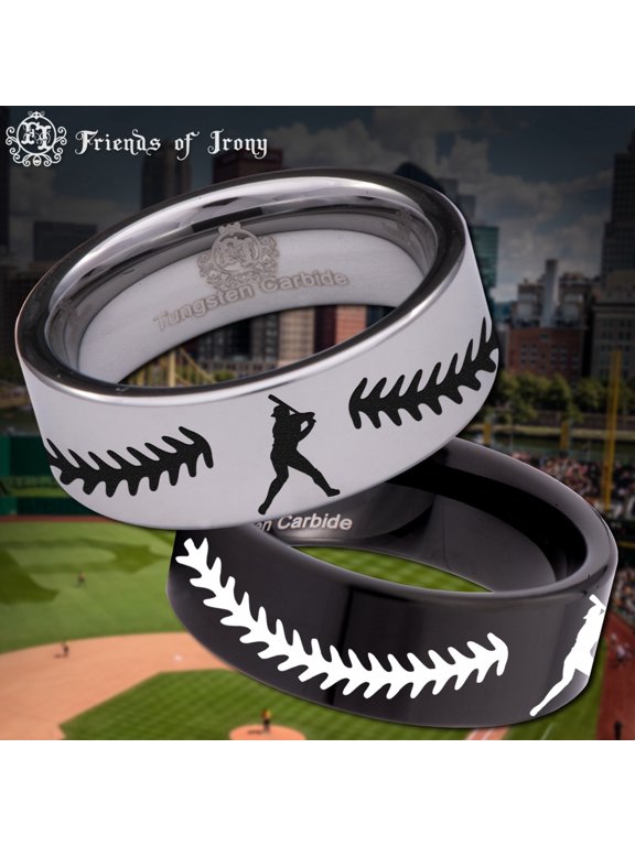 Baseball Tungsten Carbide Ring
