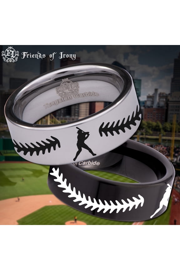 Baseball Tungsten Carbide Ring