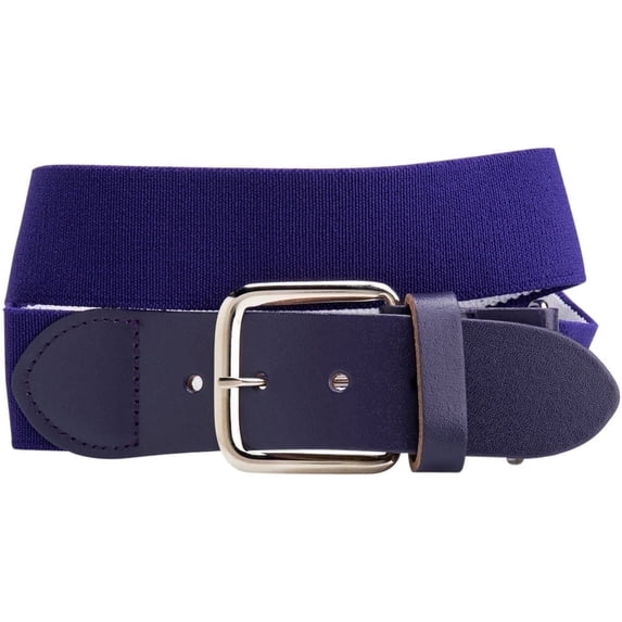 Baseball Uniform Belt, 1-1/2" Elastic Belt with 1-1/2" Buckle, Purple