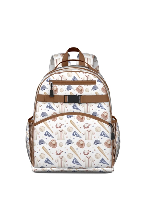 Baseball Uniform Pattern Backpack for School,Cute School Bag,Schoolbag with Adjustable Shoulder Straps & Padded Back,15.25"x11.5"x5.25"