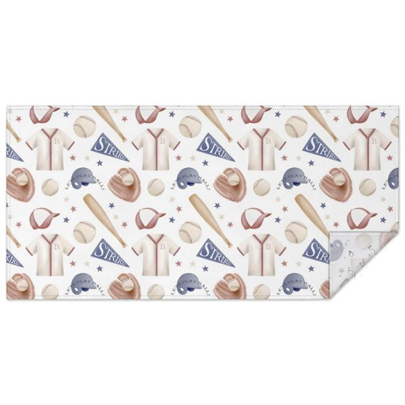 Baseball Uniform Pattern Rectangle Tablecloth 60x120in,Waterproof Polyester Rectangle Table Cloth, Wipeable Spillproof Polyester Tablecloth for Dining, Camping, Indoor and Outdoor