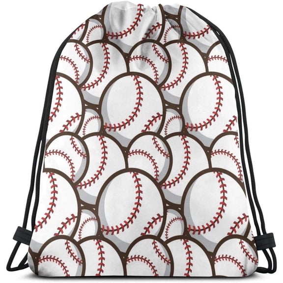 Baseball Unisex Drawstring Backpack Bag Sport Gym Travel Sackpack