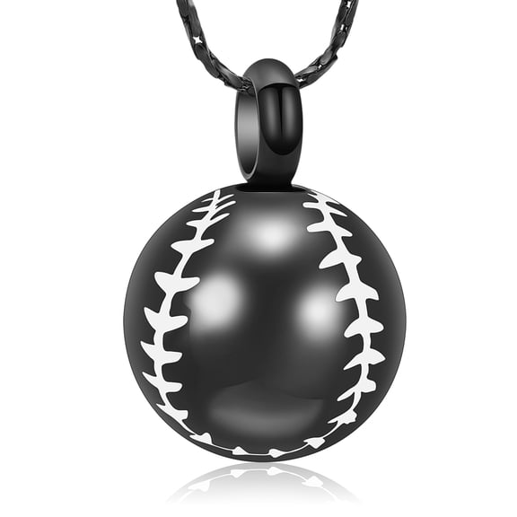 Baseball Urn Necklace for Ash Stainless Steel Cremation Jewelry Memorial Pendant Keepsake for Loved Ones
