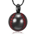 thumbnail image 1 of Baseball Urn Necklace for Ash Stainless Steel Cremation Jewelry Memorial Pendant Keepsake for Loved Ones, 1 of 4