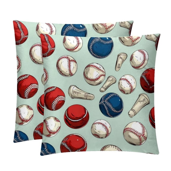 Baseball Velvet Throw Pillow Inserts with Unique Patterns - Set of 2 - 16x16, 18x18, 20x20 inches for Throw Pillow Covers - Various Occasions