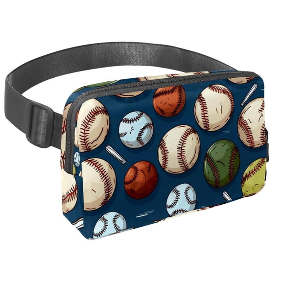 Baseball Versatile Cross Body Bag with Extension Strap and Adjustable Waist Belt - Lightweight Unisex Money Belt for Fanny Packs