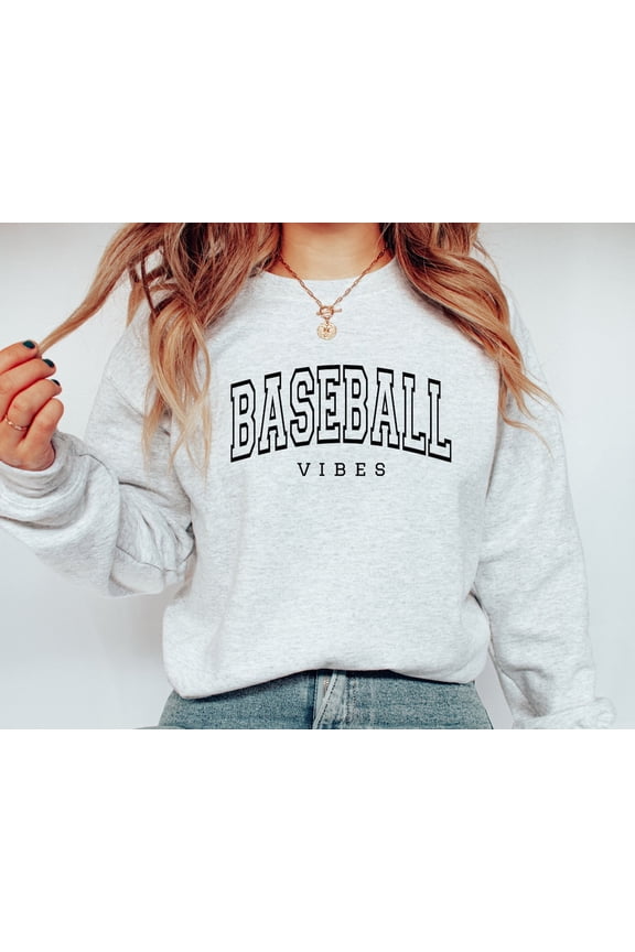 Baseball Vibes Sweatshirt - Varsity Letters, Baseball Sweatshirt, Baseball Crewneck, Baseball Shirts, Baseball Sweater, Baseball Game Tops SWEATSHIRT All Size S-5XL