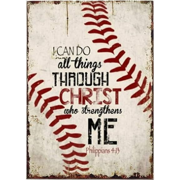 Baseball Vintage Metal Signs, Tin Signs - Nostalgic Vintage Metal Wall Decor - Tin Sign Decorations for Boys Room - for Boys Bedroom Sports Signs 8x12 Inch