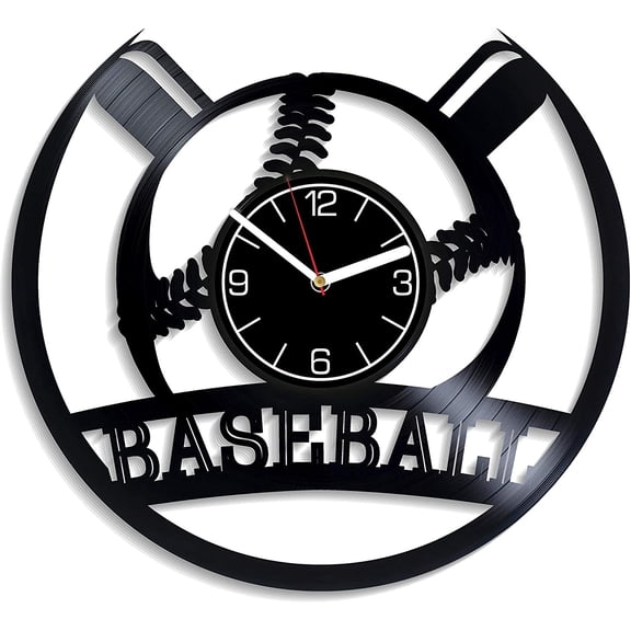 Baseball Vinyl Record Wall Clock Baseball Clock Baseball Wall Art Baseball Wall Clock Modern Baseball Gift Sport Home Decoration 12 inch Wall Clock Vintage Baseball Vinyl Clock Gift for Men