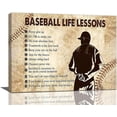 thumbnail image 1 of Baseball Wall Art Boy Men Room Baseball Life Lessons Quotes Wall Decor Baseball Poster Rustic Picture Canvas Prints Framed Modern Artwork for Home Living Room Bedroom Gym Playroom 16"x12", 1 of 6