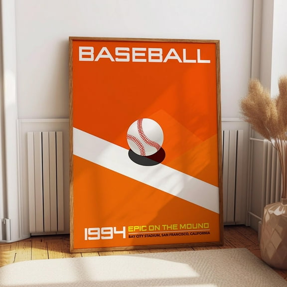 Baseball Wall Art - Retro Baseball Game Sports Memorabilia - Bay City Stadium Showdown Poster Wall Art, Modern Wall Decor, 8x12 UNFRAMED