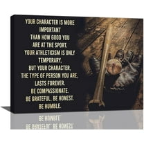 Baseball Wall Art Retro Vintage Baseball Canvas Wall Decor Motivational Sports Pictures Print Painting Inspirational Quotes Framed Artwork Home Decoration for Bedroom Office Classroom 12"x16"