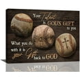 thumbnail image 1 of Baseball Wall Art Rustic Motivational Baseball Sport Pictures Wall Decor Baseball Poster Inspirational Quotes Canvas Painting Prints Modern Artwork Home Decor for Bedroom Office Gym 16"x12", 1 of 6
