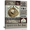 thumbnail image 1 of Baseball Wall Art Vintage Sport Theme Pictures Wall Decor Motivational Quotes Canvas Prints Painting Gifts for Baseball Lover Fans Framed Artwork for Playroom Classroom Gym 12"x16", 1 of 6