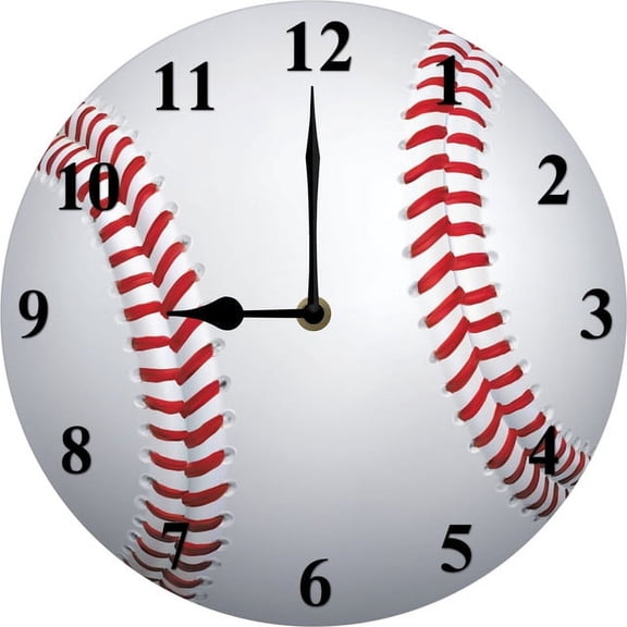 Baseball Wall Clock Baseball Gift For Boys Sports Theme Decor 10 Inches Silent Non Ticking Battery Operated Clocks Wall Decorative for Living Room Bedroom Man Cave