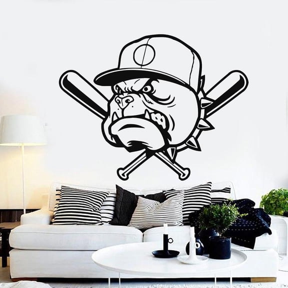 Baseball Wall Decal Vinyl Baseball Wall Stickers Baseball Stickers for Kids Room Home Bedroom Decoration Removable Poster 54x42cm