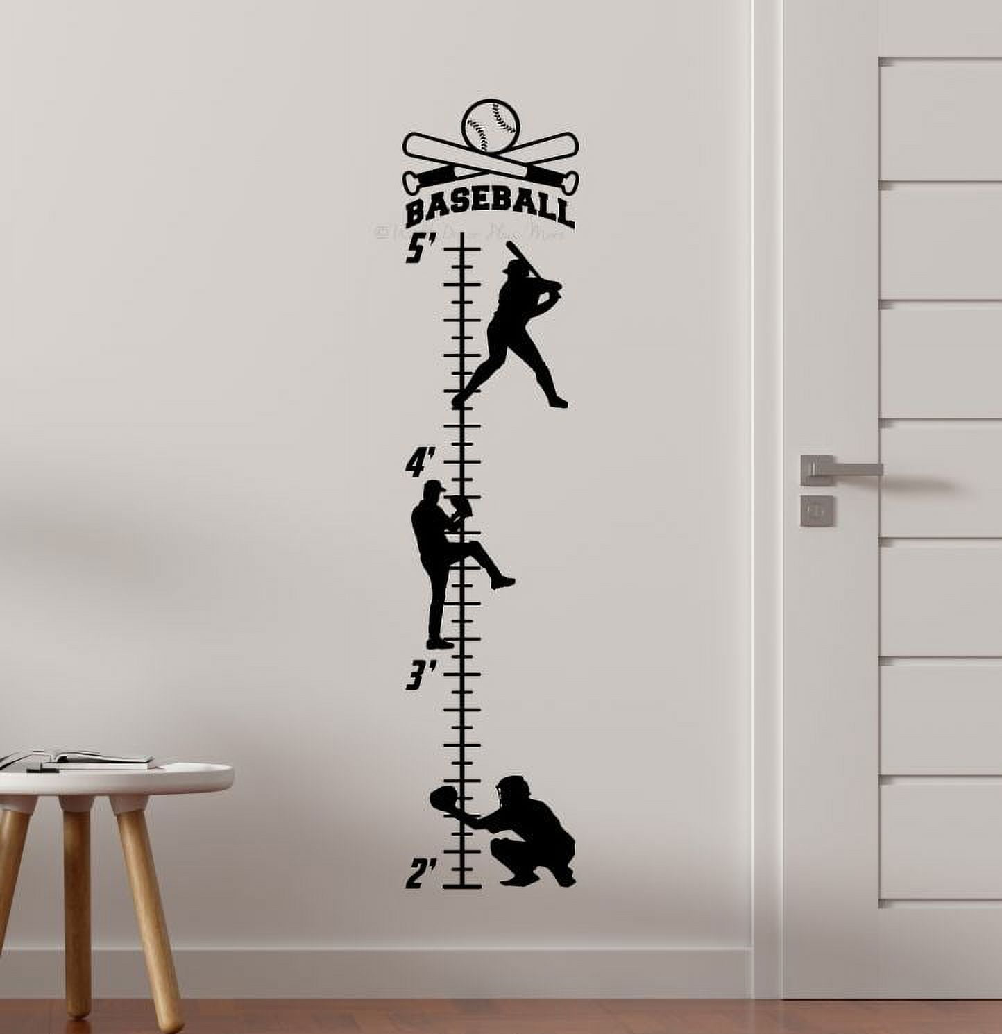 Baseball Wall Growth Chart for Kids - Baseball Vinyl Wall Decor- Boys ...