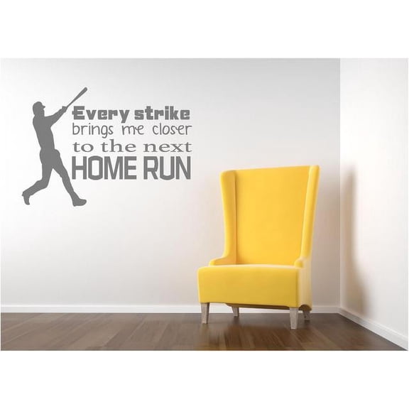 Baseball Wall Lettering - Home Run Quote Vinyl Wall Decal - Boy's Bedroom Decor - 20"x15"