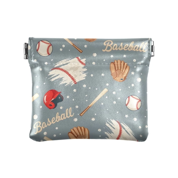 Baseball Wallet Small PU Leather Change Pouch Wallet for Women