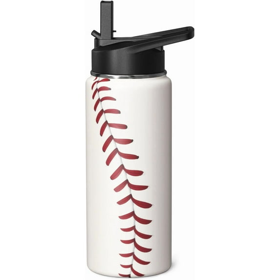 Baseball Water Bottle 18oz Insulated Sports Water Bottle - Baseball Gifts for Fans, Players, Coaches - Gift for Men, Women, Boys, Girls