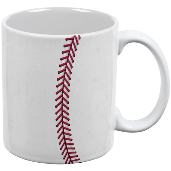 Baseball White All Over Coffee Mug