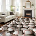 thumbnail image 1 of Baseball White Softball Large Area Rugs 6x9 ft Sport Theme Abstract Art Washable Rug Non Slip Indoor Carpet Absorbent Floor Mat for Living Room Bedroom Dining Room, 1 of 9