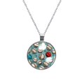 thumbnail image 1 of Baseball Women's Glass Circular Pendant Necklace, 1 of 5