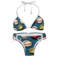 thumbnail image 1 of Baseball Women's Swim Suit Bikini Set 2-Pack with Detachable Sponge and Adjustable Strap for Beach and Pool Parties, 1 of 6