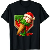 Baseball Xmas Christmas Baseball Ice Cream Drip T-Shirt Shirts