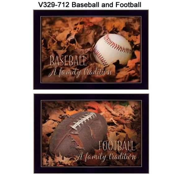 TrendyDecor4U Baseball And Football By Lori Deiter Wall Art V329-712