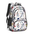 thumbnail image 1 of Baseball and Glove White Pattern Backpack for School, Cute School Bag with Adjustable Shoulder Straps and Padded Back, 16.9"x12.6"x5.9", 1 of 5