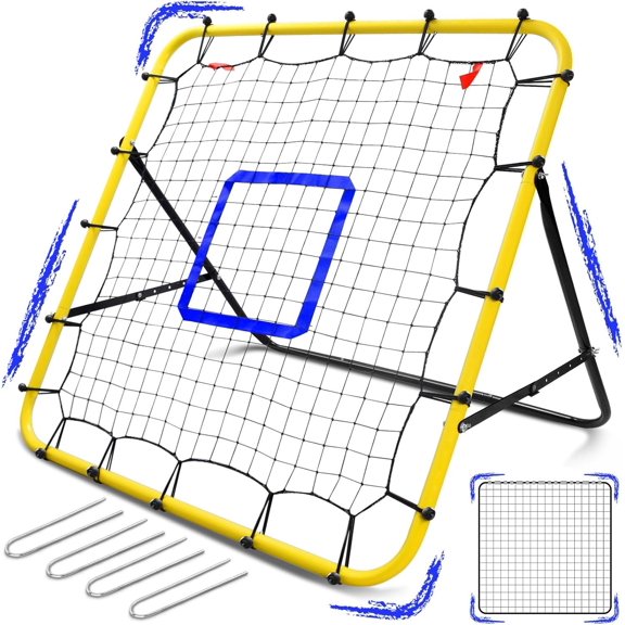 Baseball and Softball Rebounder Net,Baseball Pitching Net with Pitching Target,Multi-Angle Bounce  Net for Volleyball Rebounder, Soccer Rebounder