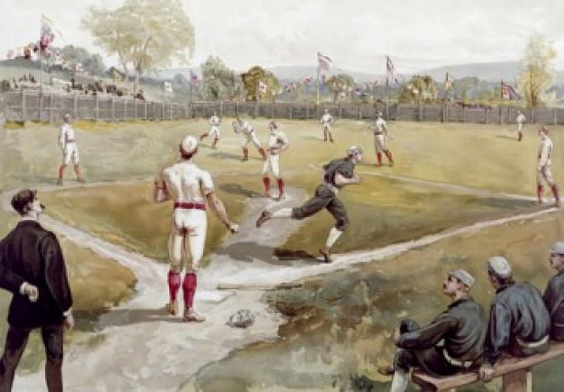 Baseball artist unknown watercolor Canvas Art - (18 x 24)