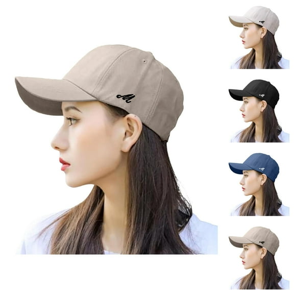 Baseball cap women casual sun hat – Solid color vintage soft‑top baseball hat for women, adjustable curved brim dad hat, breathable sun protection hat for daily wear or travel