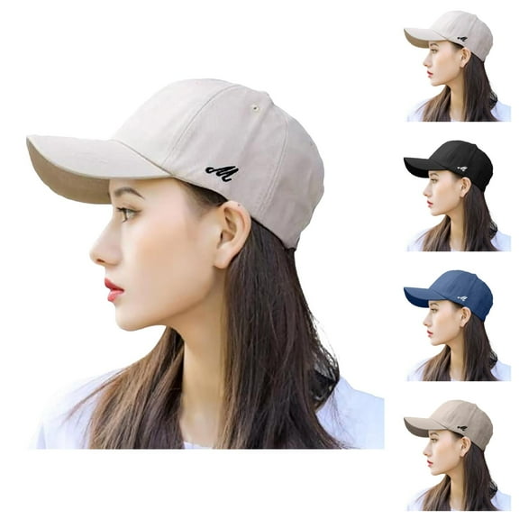 Baseball cap women casual sun hat – Solid color vintage soft‑top baseball hat for women, adjustable curved brim dad hat, breathable sun protection hat for daily wear or travel
