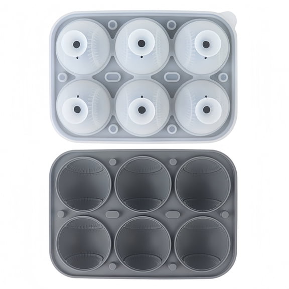 Baseball design silicone tray for everyday use easy release versatile for drinks iced beverages and more, 20.6 cm, Grey