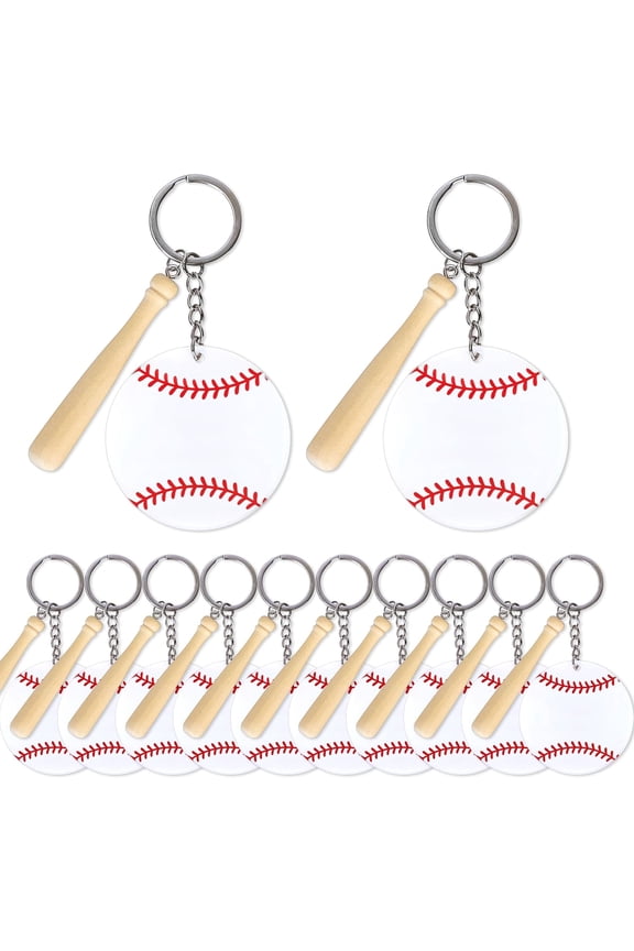 Baseball keychain kit with mini baseball bat Personalized baseball gifts for Sublimation DIY Crafting Keychain goodie bags favors Sports tags