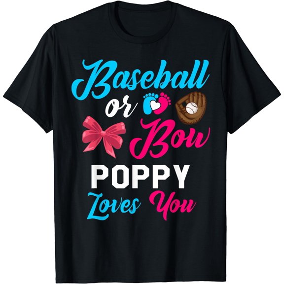 Baseball or Bow POPPY Loves You Baseball Cheerleader T-Shirt