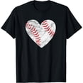 thumbnail image 1 of Baseball or Softball Heart Love Women's Teen Girls T-Shirt, 1 of 3