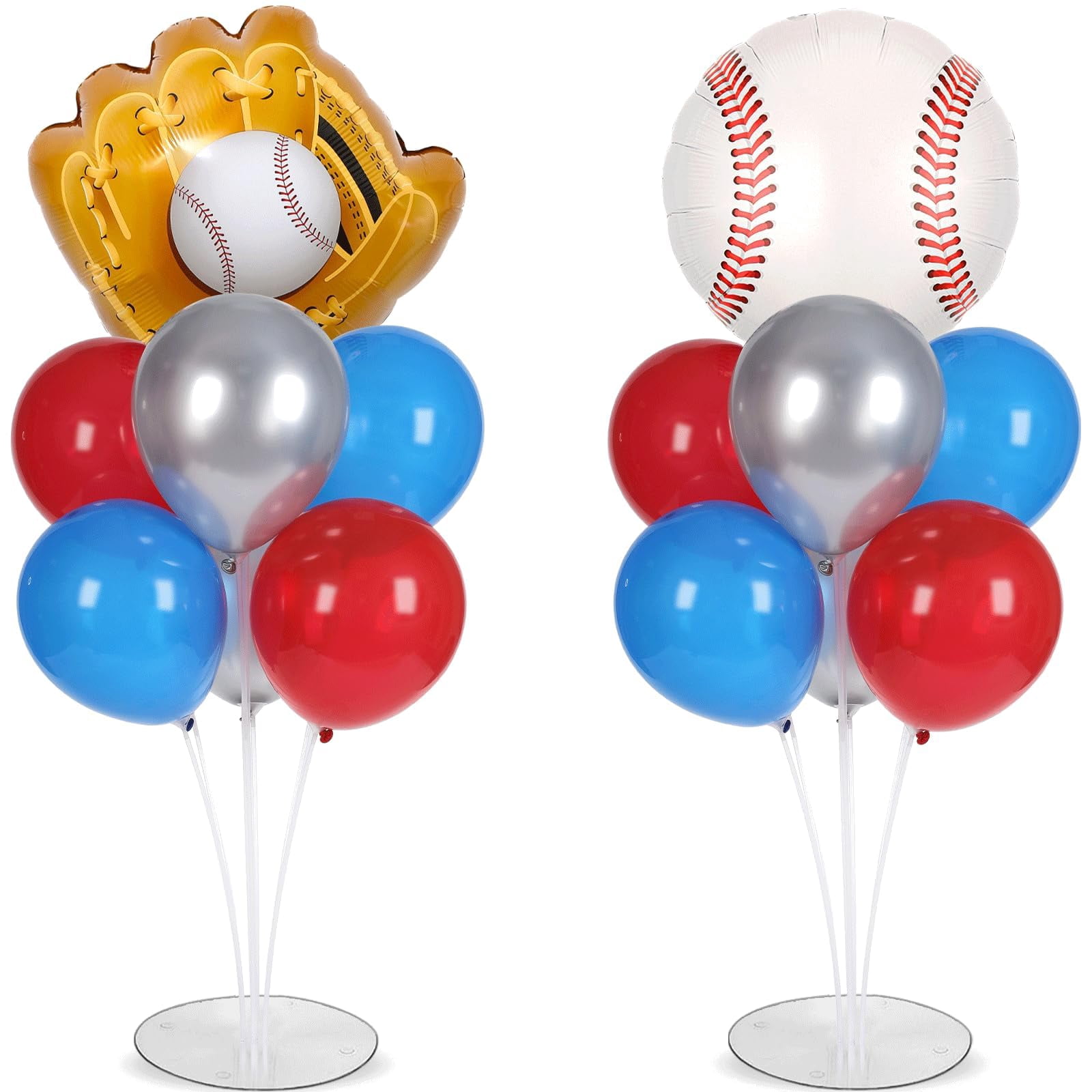 10 PCS Baseball Theme Foil Balloons - 20 Inch Glove, Bat, Ball Mylar Balloons For Sports Birthday Party Decoration