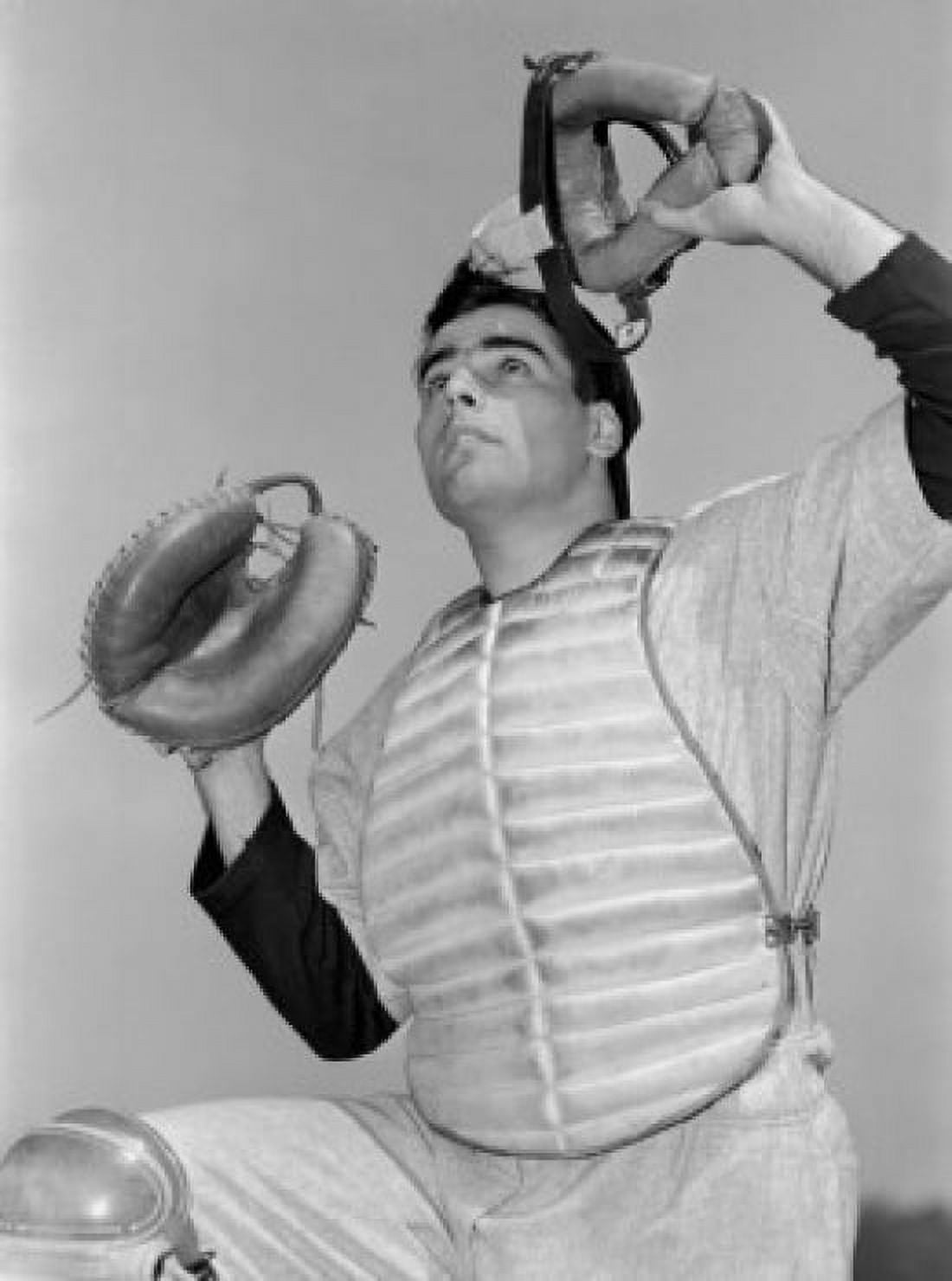 Baseball player removing mask Canvas Art - (18 x 24)