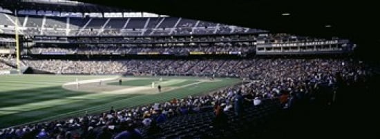 Baseball players playing baseball in a stadium Safeco Field Seattle King County Washington State USA Canvas Art - Panoramic Images (36 x 13)