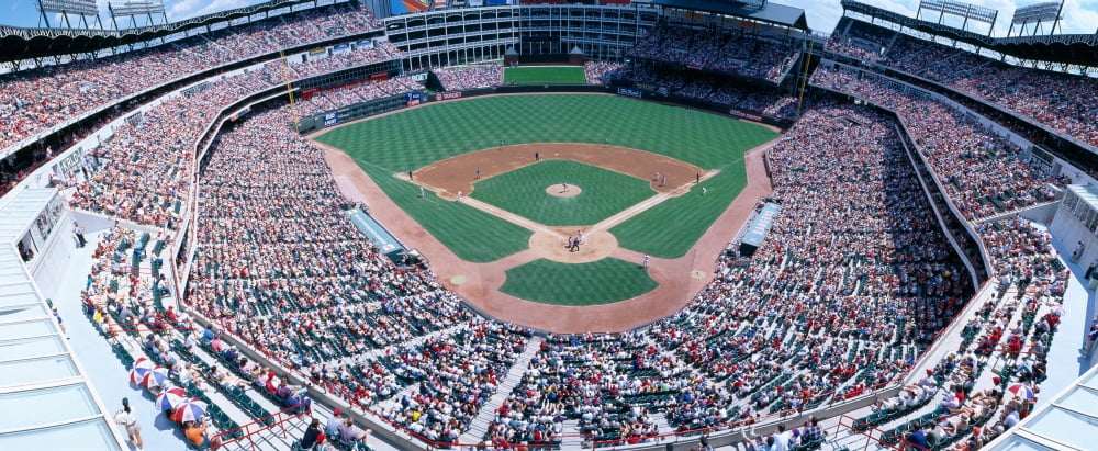 Baseball stadium Texas Rangers v Baltimore Orioles Dallas Texas Canvas Art - Panoramic Images (36 x 12)