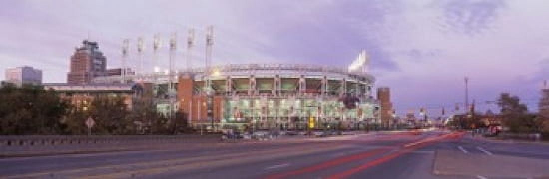 Baseball stadium at the roadside Jacobs Field Cleveland Cuyahoga County Ohio USA Canvas Art - Panoramic Images (18 x 6)
