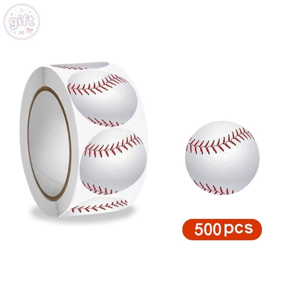 Classroom Rool Baseball-themed Label Sticker 500Pcs Per Roll, Multi-purpose Sticker ...