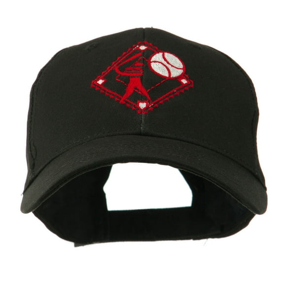 Baseball with Big Ball Logo Embroidered Cap - Black OSFM